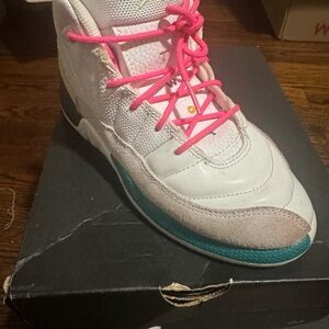 Jordan multi color White, pink, teal retro